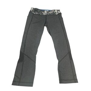 Lululemon Pace Rival Wee Space Crop Leggings Size 6 Grey Lined